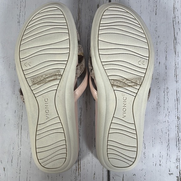 Vionic Dava Boa Blush Pink Snakeskin Nubuck Slide Womens Sandal Size 6.5 - Picture 7 of 13